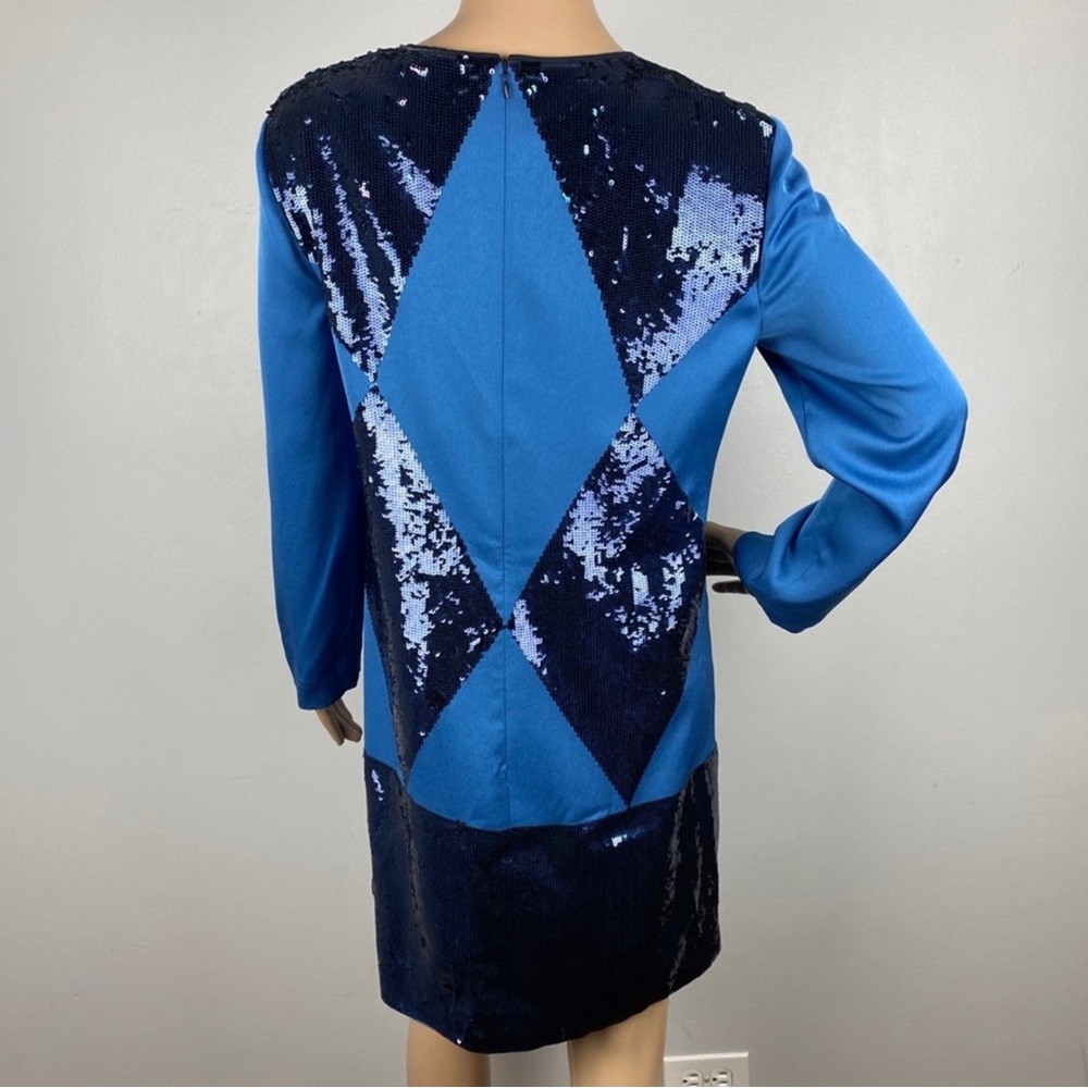 NEW TORY BURCH RUNWAY BLUE SEQUIN LONG SLEEVE MINI DRESS - Picture 7 of 11